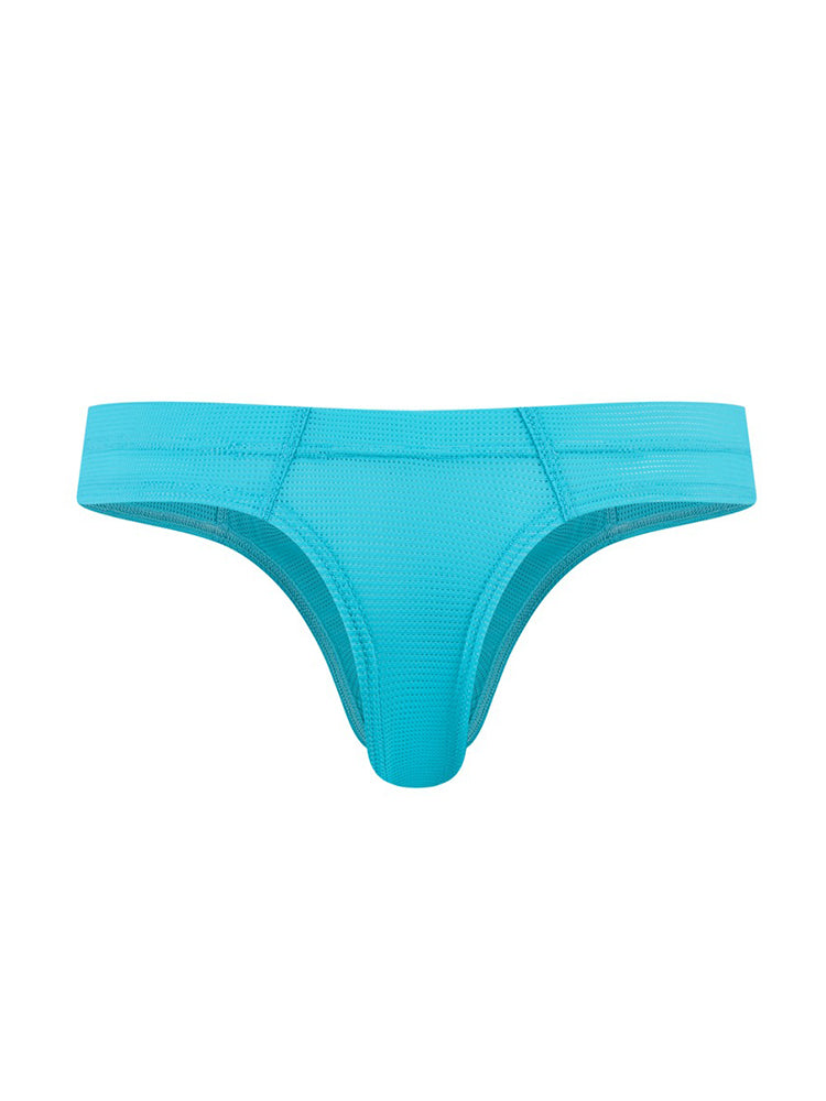 Men's Simple Breathable Mesh Pouch Thong & Strings