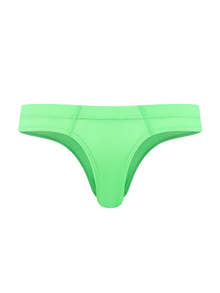Men's Simple Breathable Mesh Pouch Thong & Strings