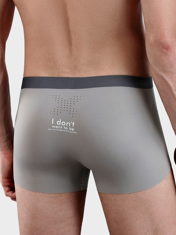 Men's Dual-Raised Support Seamless Solid Color Trunks