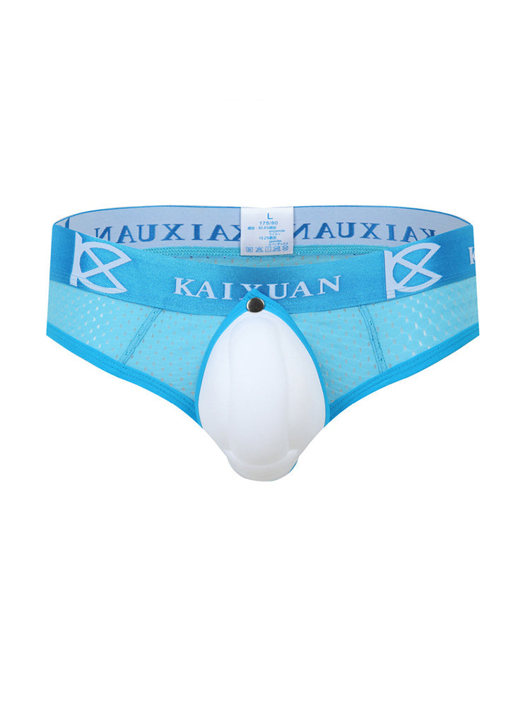 2 Pack Men's Breathable Mesh Removable U-Shaped Pocket Thongs