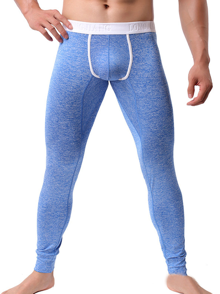 Men's U-Convex Pouch Sexy Base Layer Warm Pants Sleep Pants