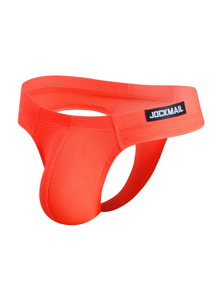 Men's Simple Breathable Mesh Pouch Thong & Strings