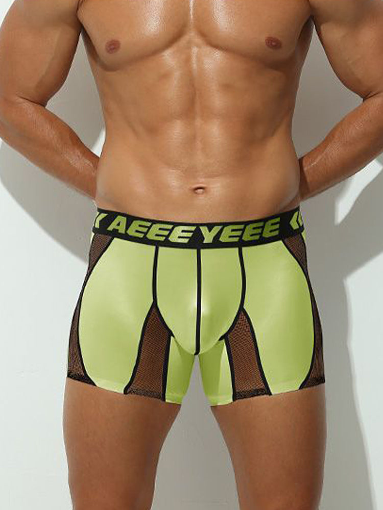 2 Pack Men's Workout Anti-Chafing Quick-Dry & Breathable Mesh Stretch Boxer Briefs