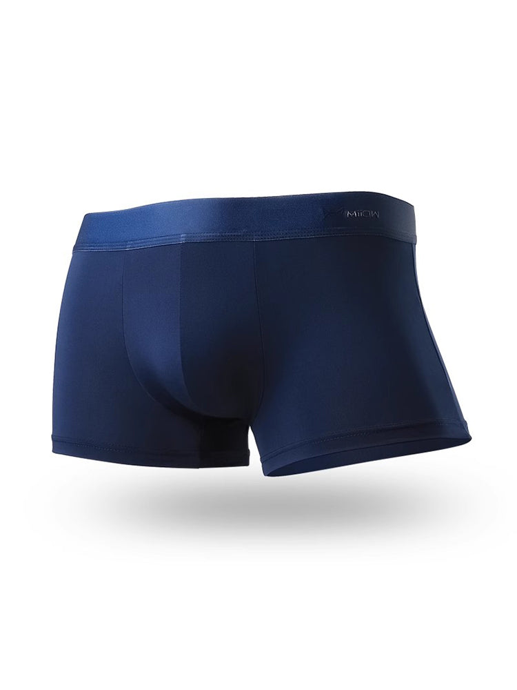 3 Pack Men's Ultra-thin Ice Silk Seamless Solid Trunks
