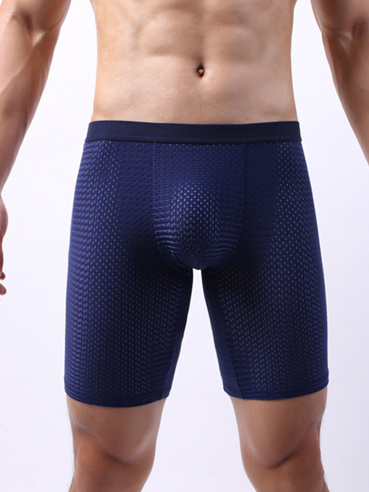 3 Pack Men’s Anti-chafing Mesh Long Boxer Briefs