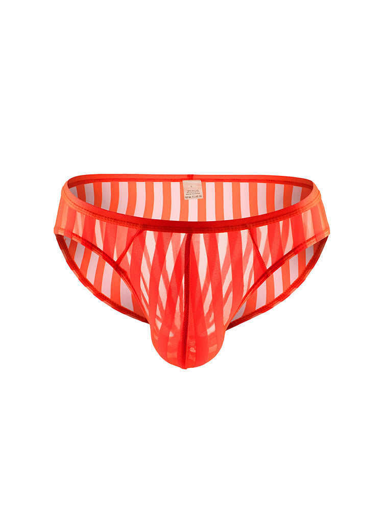 3 Pack Men's Sexy Striped Sheer Mesh Bikini