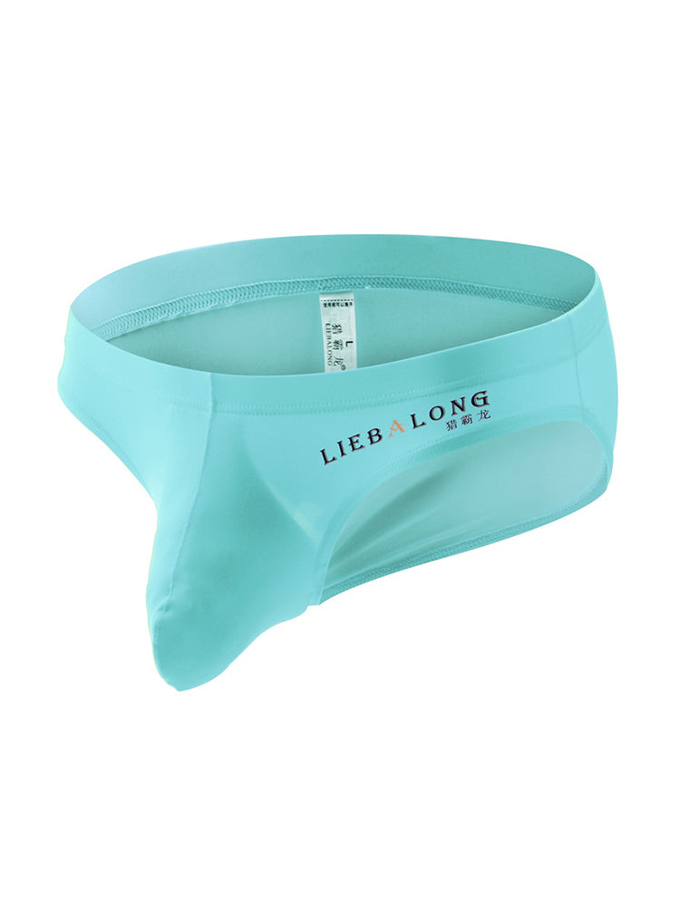 3 Packs of Men's Ice Silk Seamless Convex Pouch Briefs