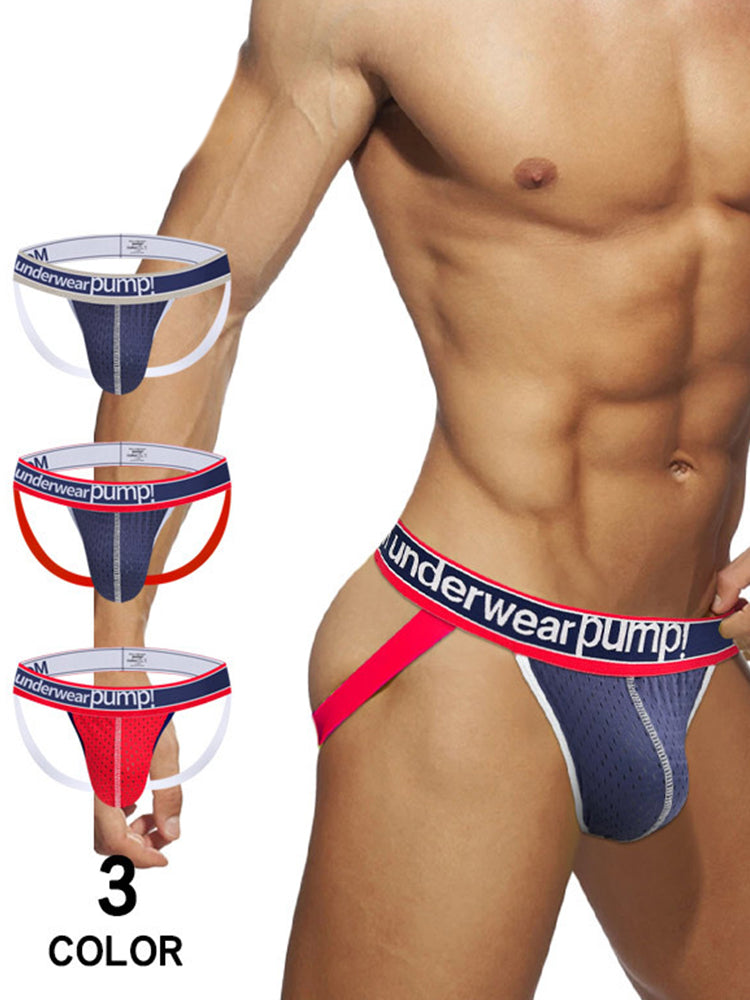 2 Pack Men's Sexy Elastic Waist Micro Mesh Cup Thong