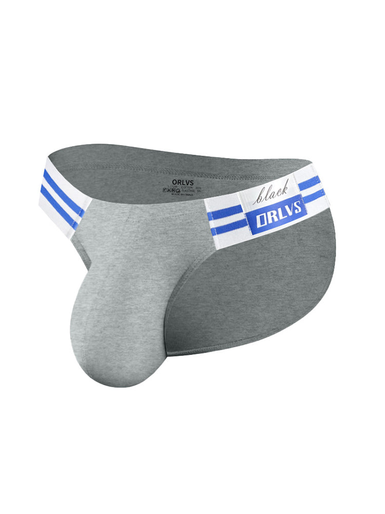 2-pack Men's High-cut Cotton Navy Striped Stretch Briefs