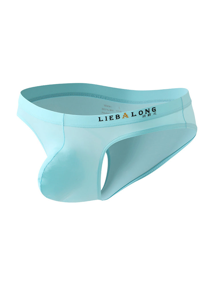 4 Pack Men's Ice Silk Low-Rise Big Pouch Sexy Comfortable Bikini