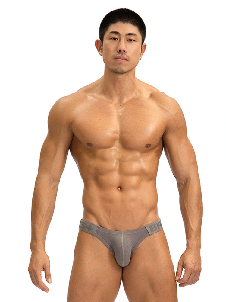 2 Pack Men's Solid Color Low Rise Sweat-Absorbent Large U-Shaped Small Pocket Briefs