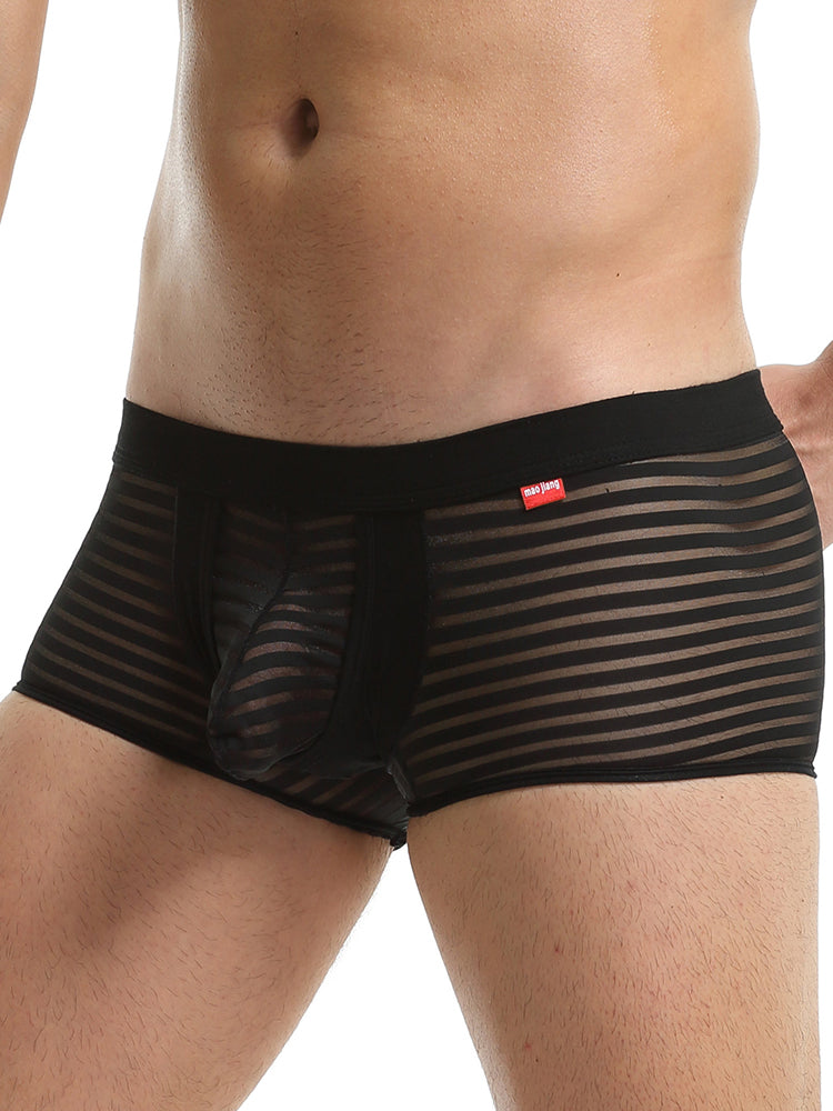 Men’s Sexy Striped Hollow Jockstrap With Separate Pouch