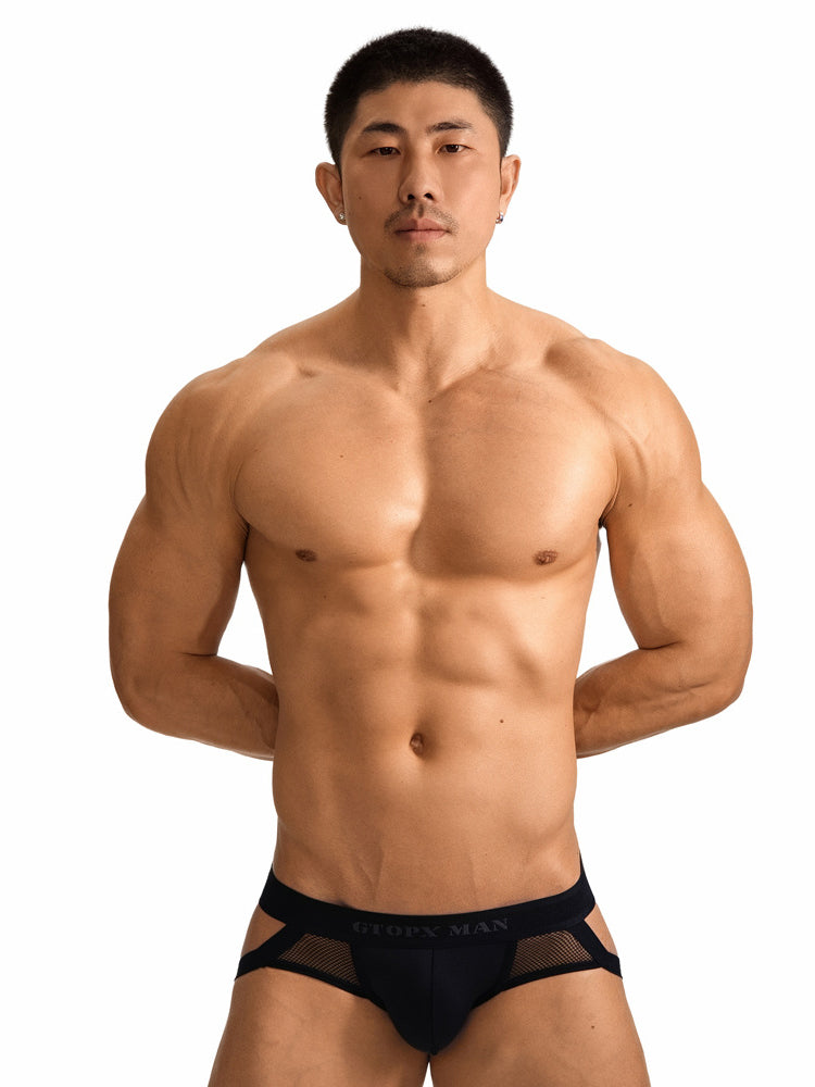 2 Pack Men's Low-Rise Ice Silk Breathable Mesh Jockstrap