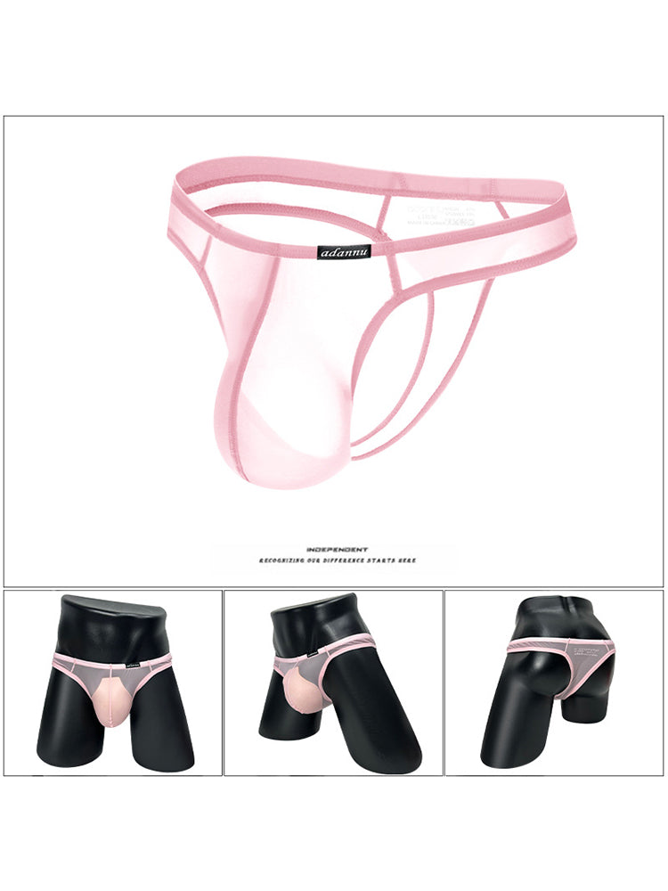 2 Pack Men's Sexy Semi-Transparent Thong