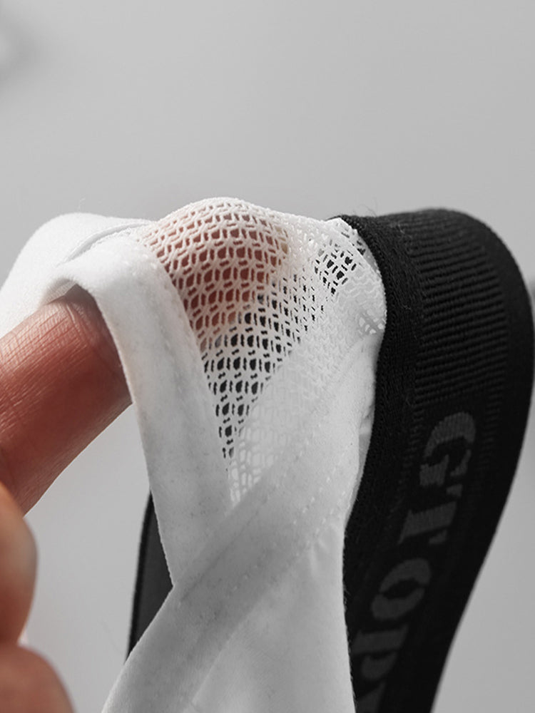 2 Pack Men's Low-Rise Ice Silk Breathable Mesh Jockstrap