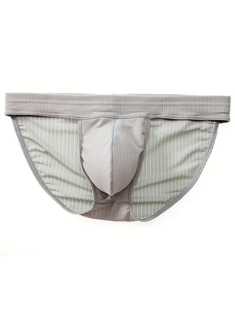 3 Pack Men's Threaded Fabric Briefs with U Convex Pouch