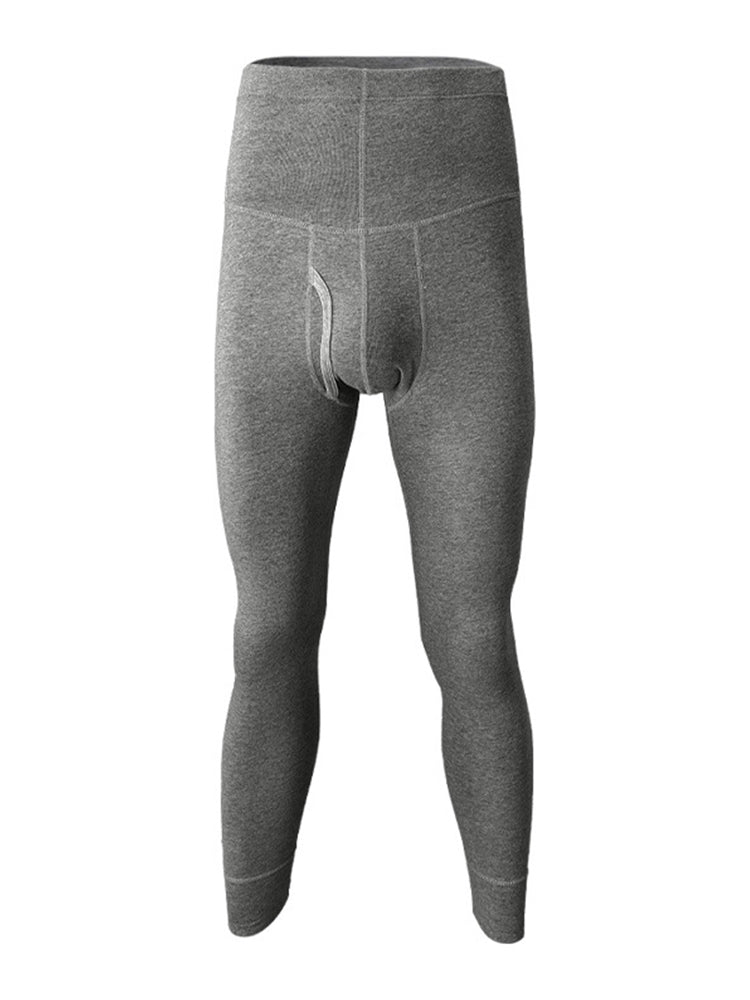 Men's High-rise Cotton Thermal Bottoms With Fly