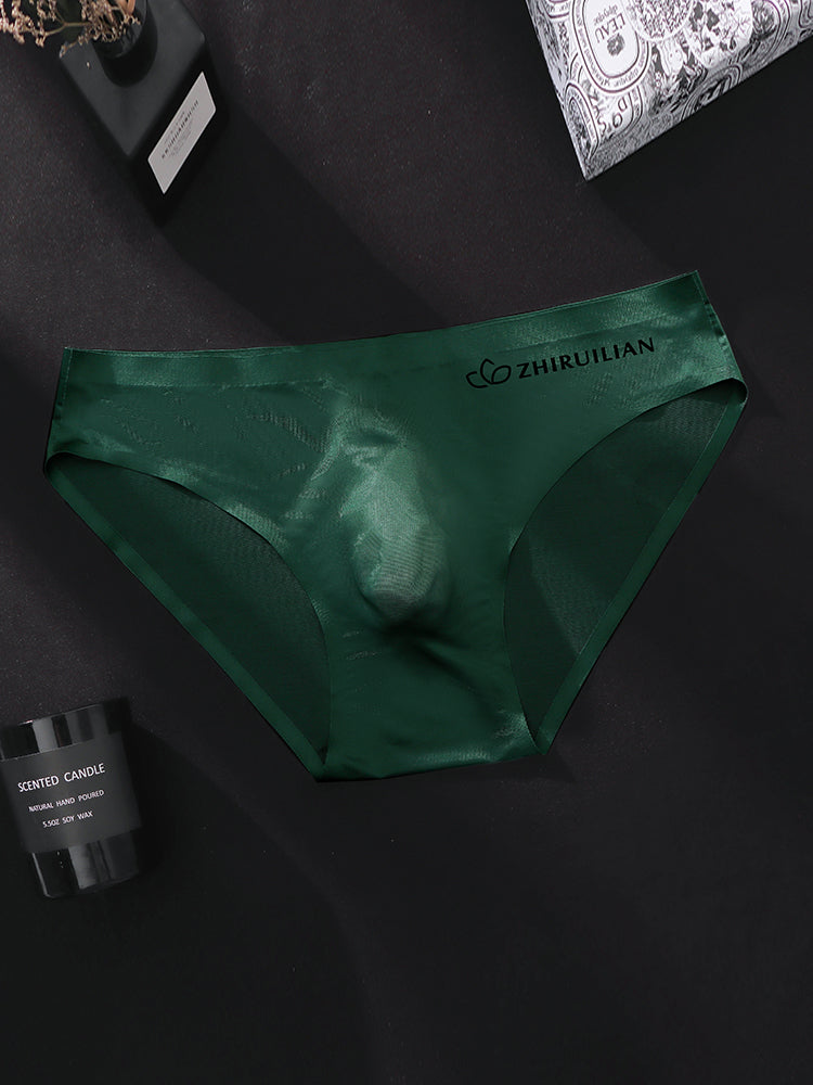 3 Pack Men's Ultra-Thin Seamless Ice Silk Cool-Touch Briefs