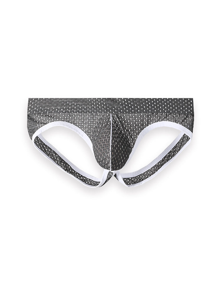 3 Pack Men's Breathable Mesh Ice Silk Sexy Stretch Fit Jockstrap