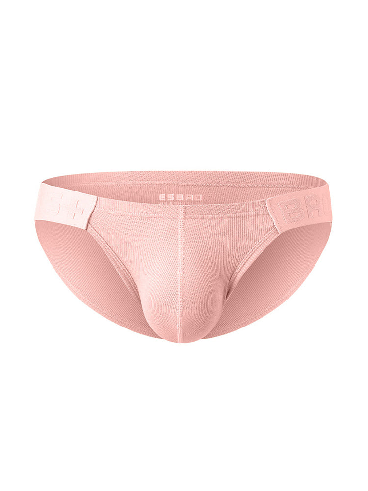 2 Pack Men's Solid Color Low Rise Sweat-Absorbent Large U-Shaped Small Pocket Briefs