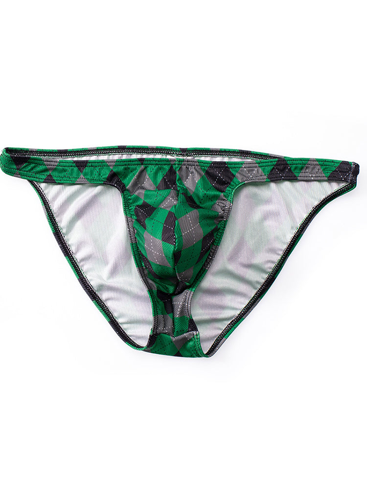 Rhombus Check Pattern Pouch Briefs