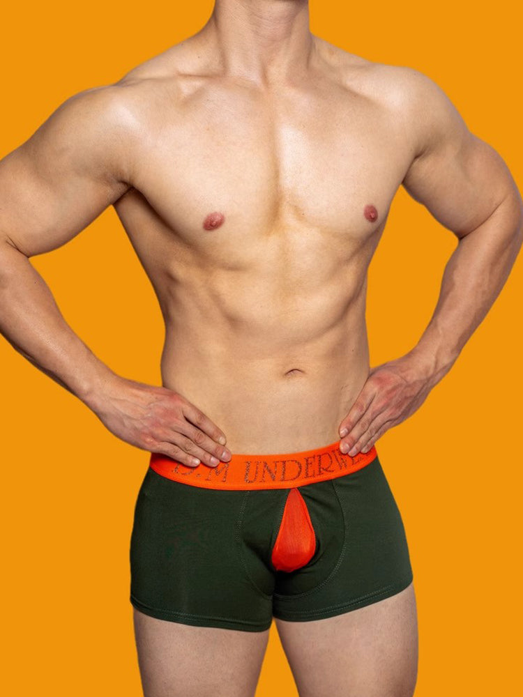 2 Pack Men's Mesh Transparent Open-Cut Cotton Mesh Trunks