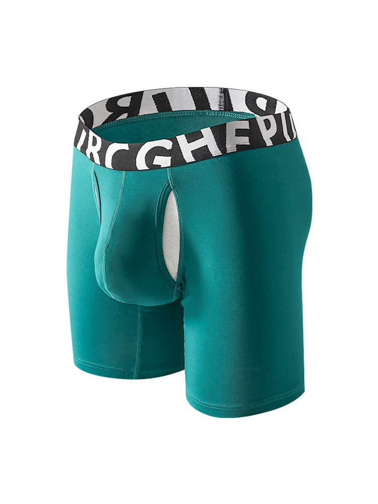 2 Pack Men's Long-Leg Anti-Chafing Performance Boxer Briefs