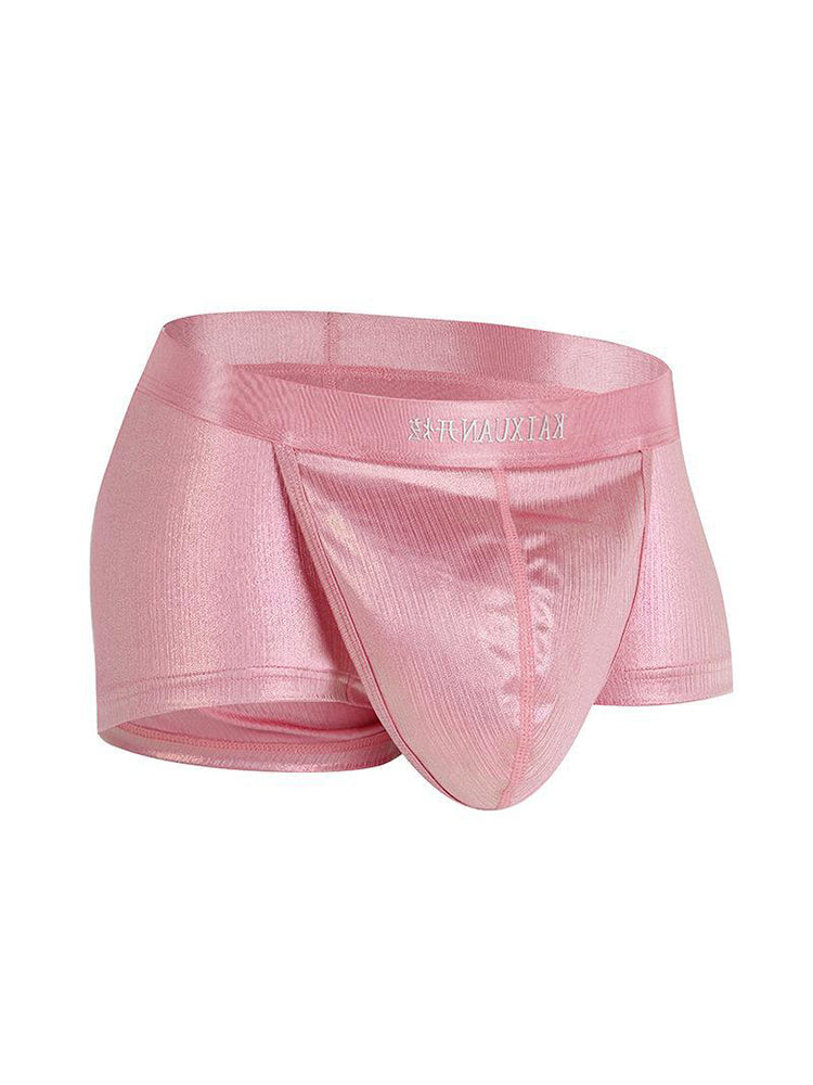 Men's Metallic Glossy Big Pouch Boxer with Fly