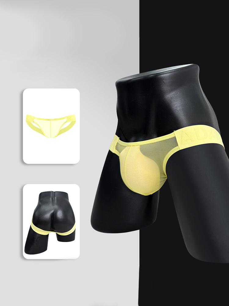 2 Pack Men's Sheer No-Waistband Jockstrap with Textured Pattern