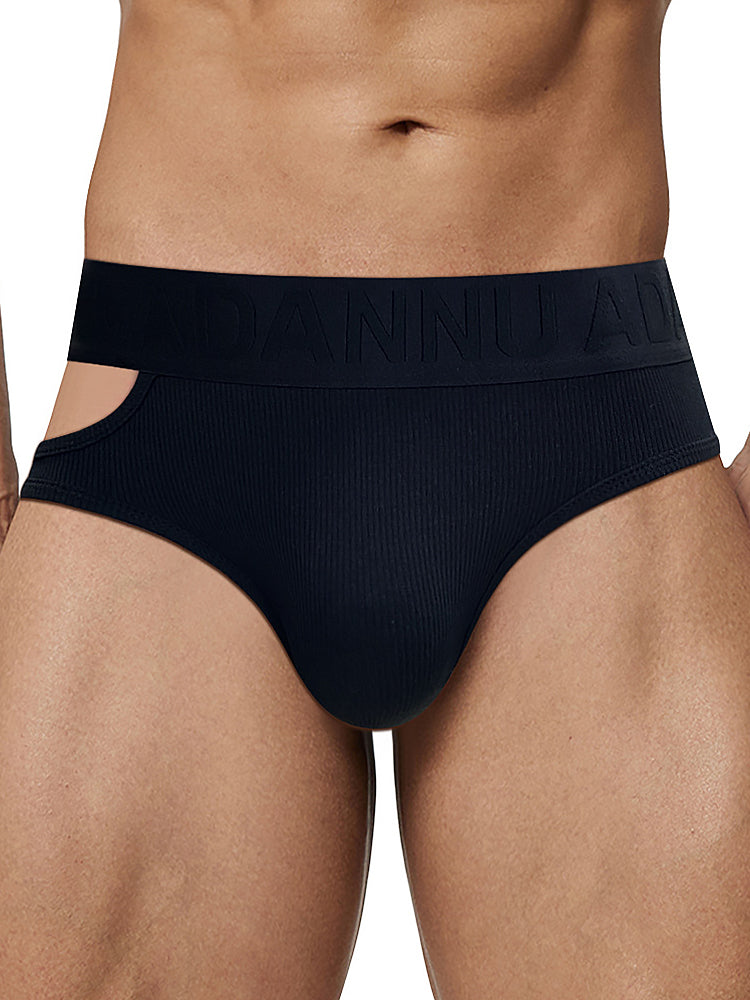 Men’s Ribbed Cutout Stretch Cotton Briefs