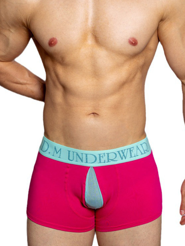 2 Pack Men's Mesh Transparent Open-Cut Cotton Mesh Trunks