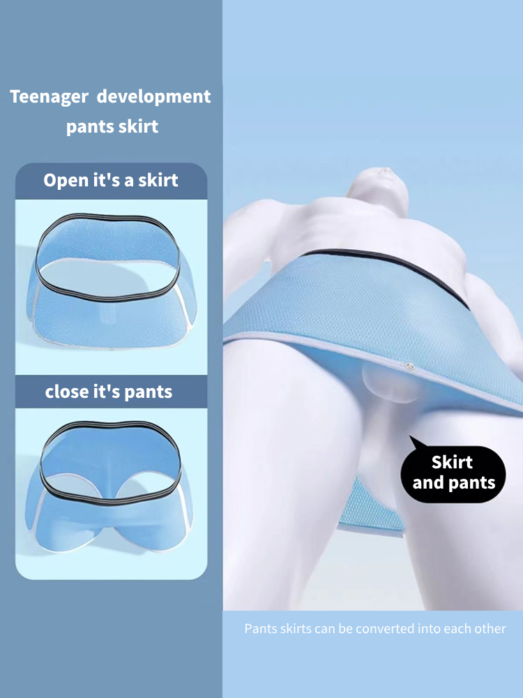 Men's  Button Casual U-Shaped Roman Skirt Dual-Purpose Arrow Pants Underwear