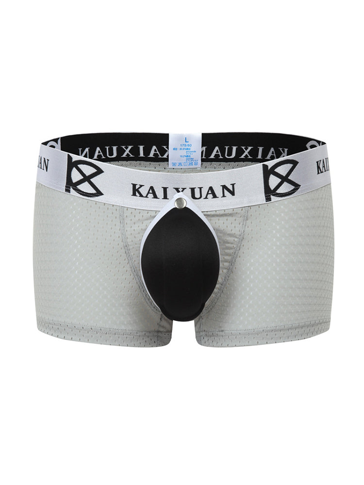 2-pack Men's Sexy Detachable Curled Cup Snap Hip Boxer Briefs