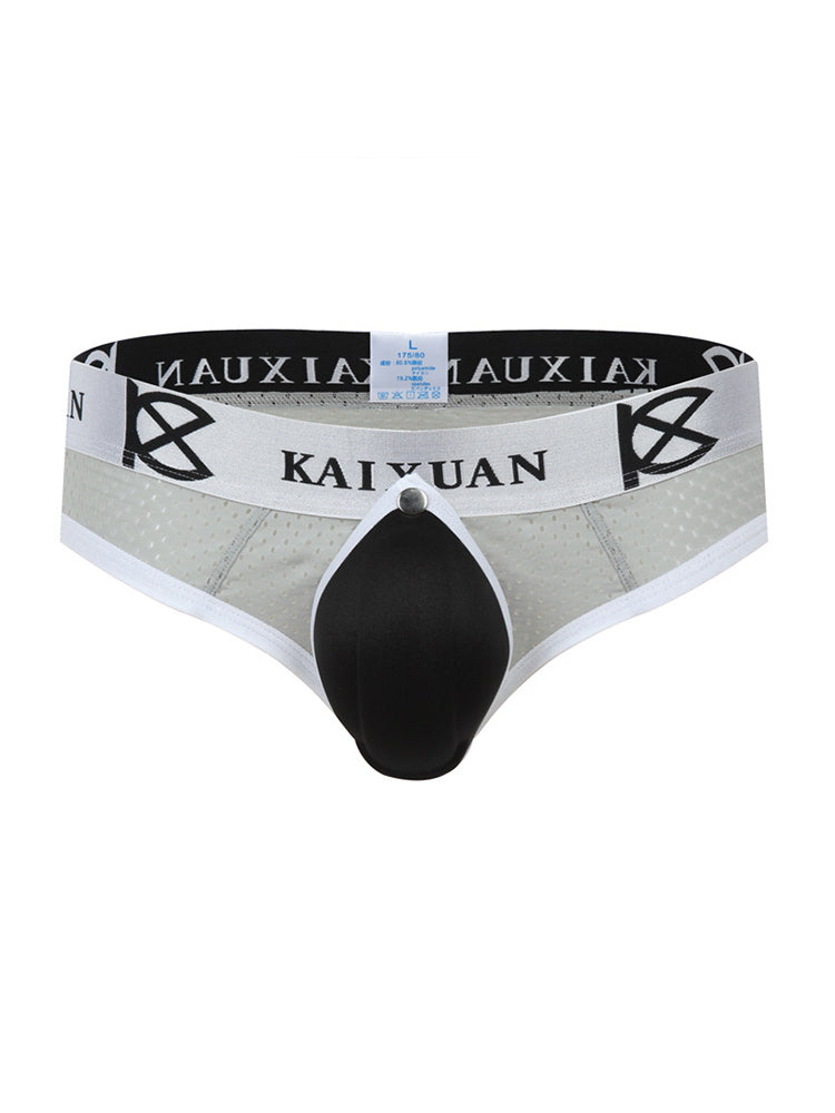 2 Pack Men's Breathable Mesh Removable U-Shaped Pocket Thongs