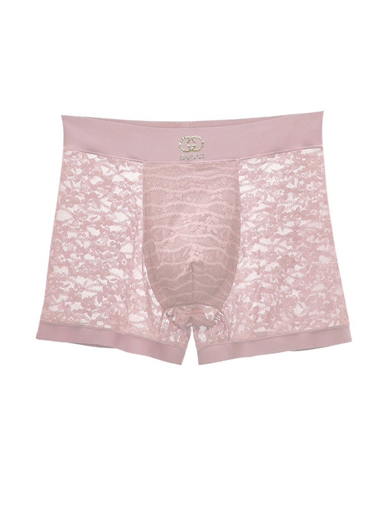 Men's Mid-Rise Sexy Seamless Lace Trunks