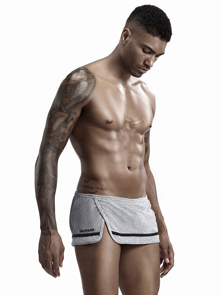 Men's Stylish Homewear Cotton Toweling Side Slit Shorts