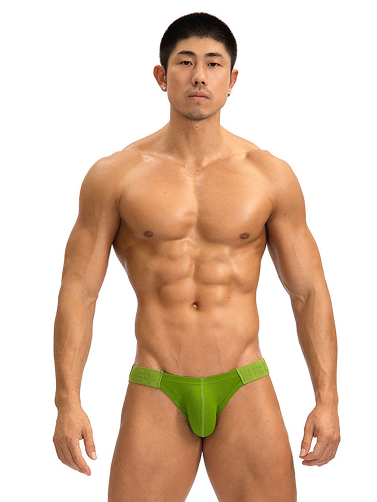 2 Pack Men's Solid Color Low Rise Sweat-Absorbent Large U-Shaped Small Pocket Briefs