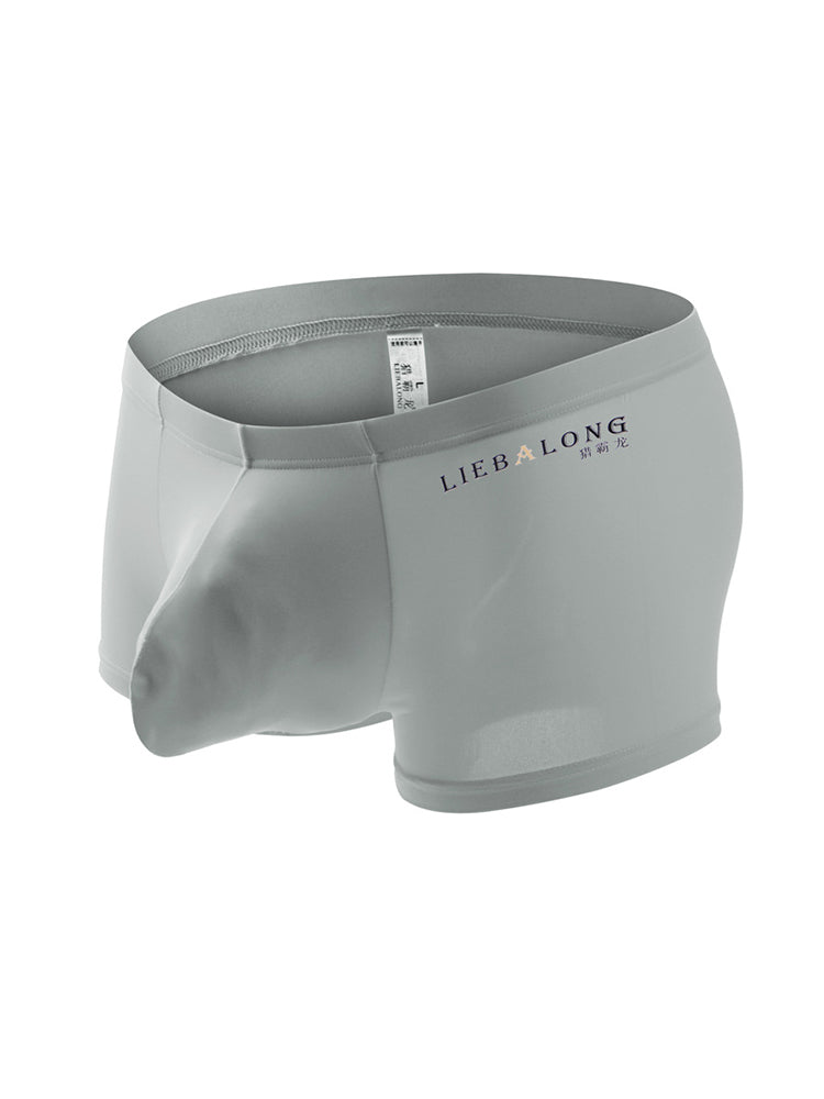 3 Pack Men's Breathable Ice Silk Double-Layered Big Pouch Sexy Boxer Briefs