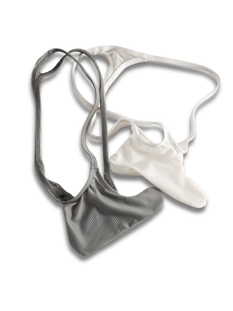 3 Pack Men's Breathable Mesh Sexy Ice Silk Strings