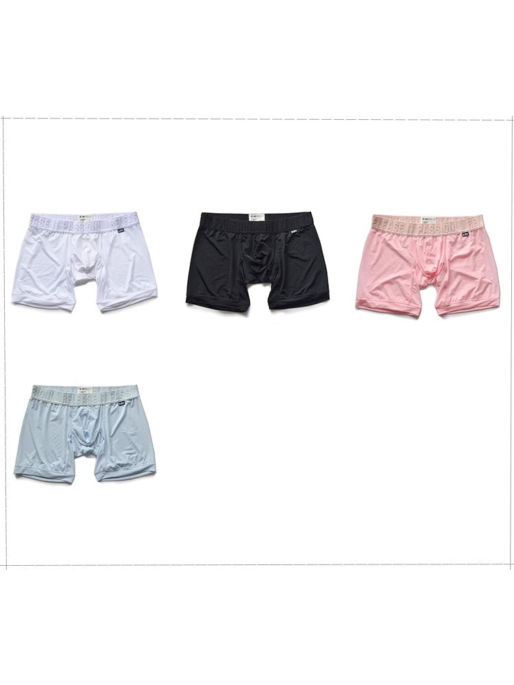 2 Pack Men's Trendy Breathable Ice Silk Boxer Briefs