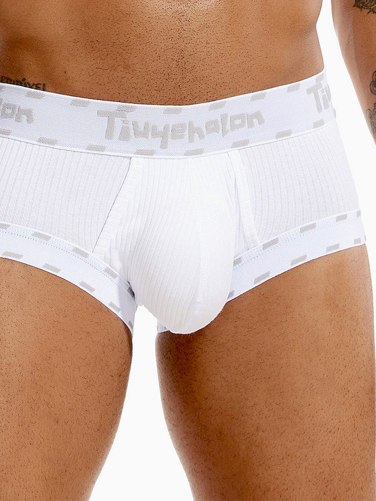 Men's Threaded Fabric Pouch Trunks With Fly