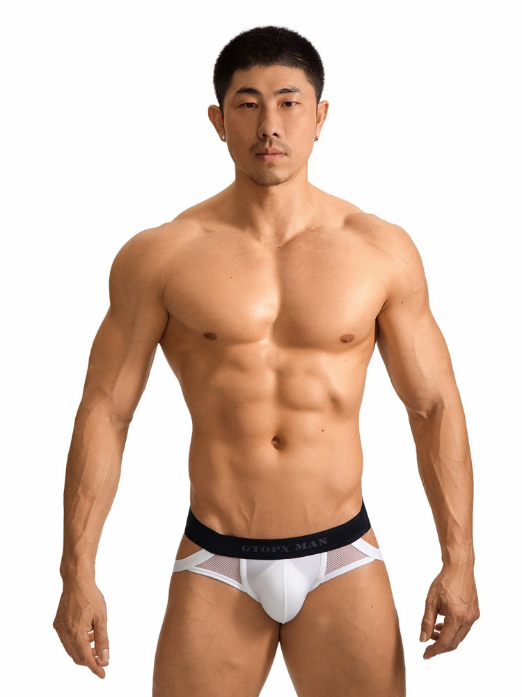 2 Pack Men's Low-Rise Ice Silk Breathable Mesh Jockstrap