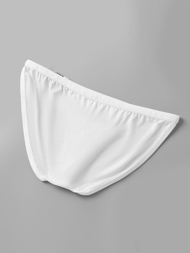 2 Pack Men's U-Shaped Pouch Low-Rise Metal-Clasp Thin Briefs