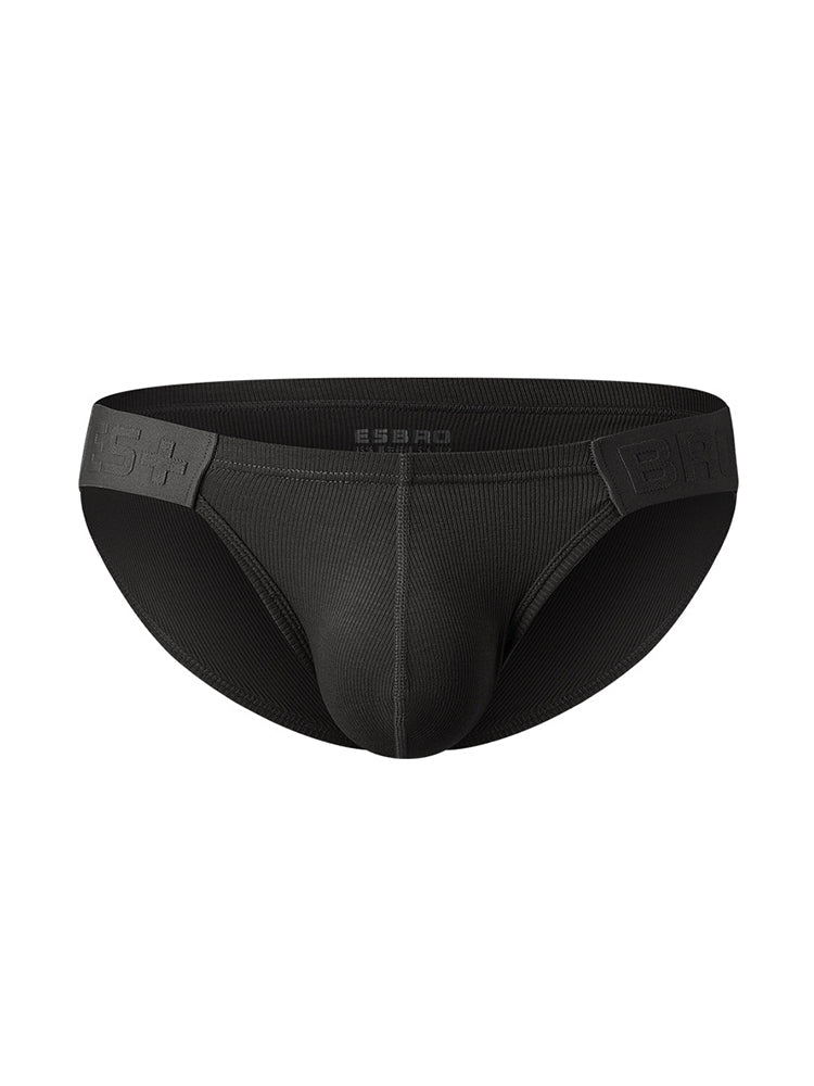 2 Pack Men's Solid Color Low Rise Sweat-Absorbent Large U-Shaped Small Pocket Briefs