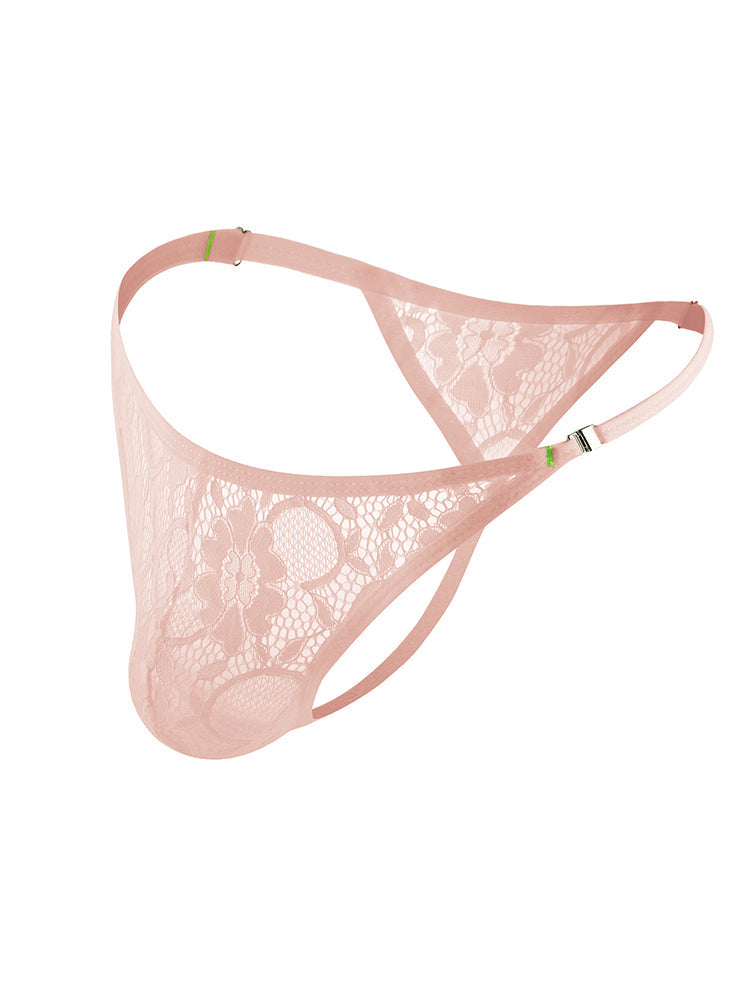 4-pack Men's Lace Side Buttoned Thongs