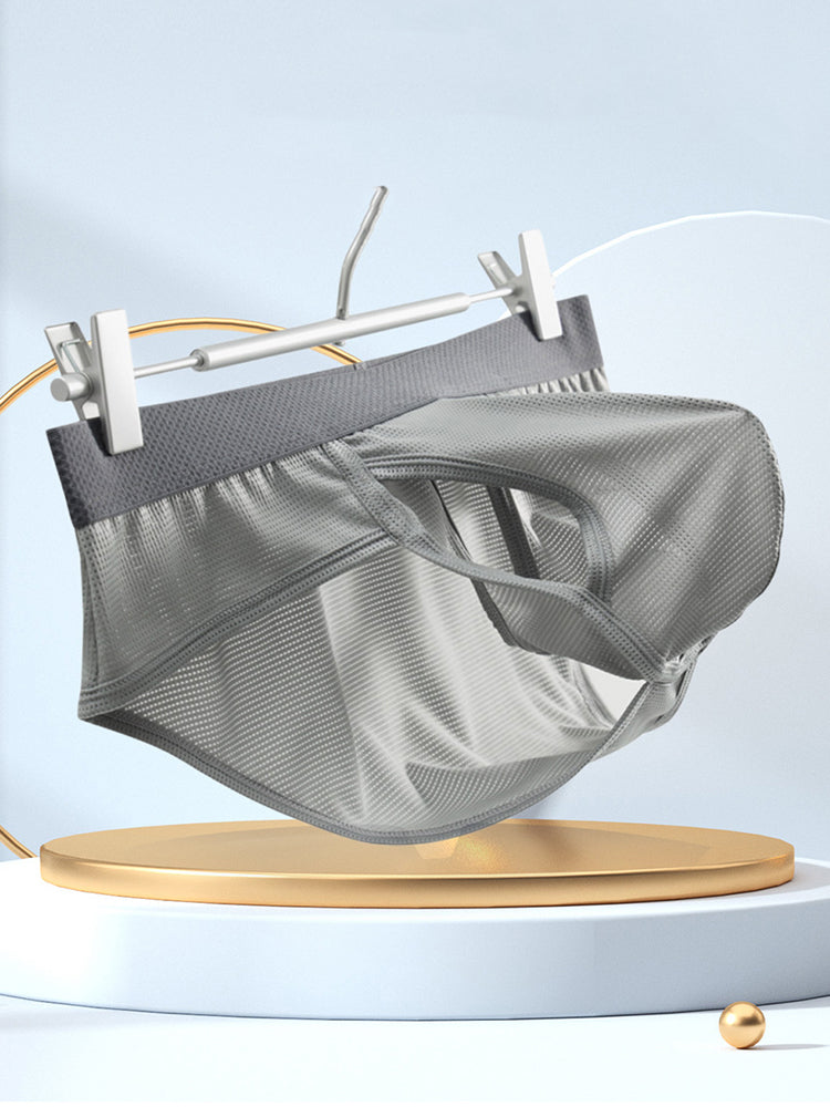 3 Pack Men's Ultra-Soft Breathable Mesh Ice Silk Briefs
