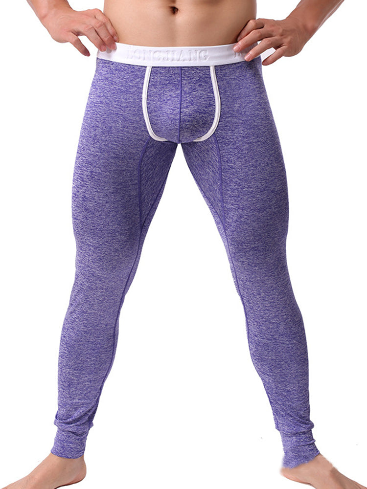 Men's U-Convex Pouch Sexy Base Layer Warm Pants Sleep Pants