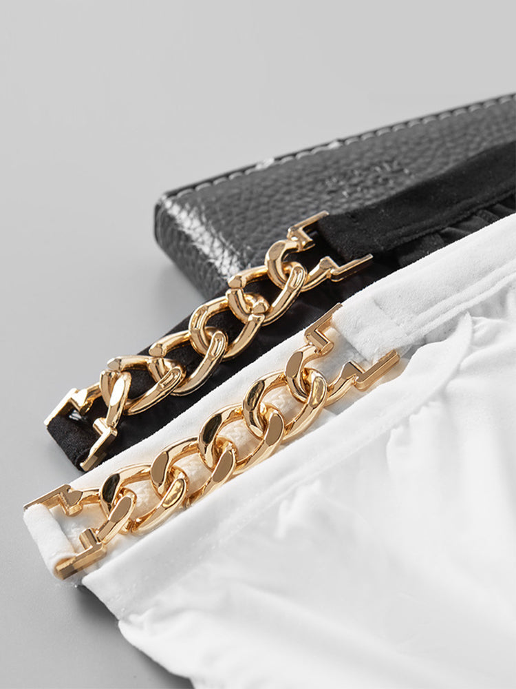 2 Pack Men's U-Pouch Design Metal-Clasp Thin Briefs