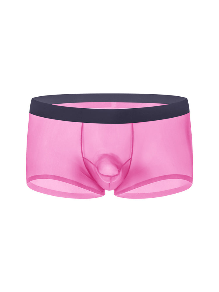 2 Pack Men's Ice Silk Separated Pouch Breathable Stretch Fit Trunks