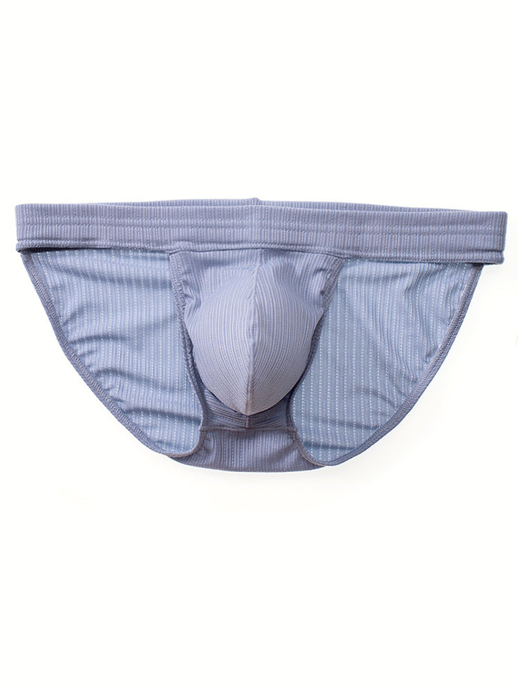3 Pack Men's Threaded Fabric Briefs with U Convex Pouch